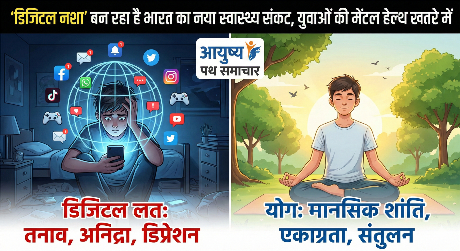 इकोनॉमिक सर्वे 2026: डिजिटल एडिक्शन मेंटल हेल्थ के लिए बड़ा खतरा | Health News
