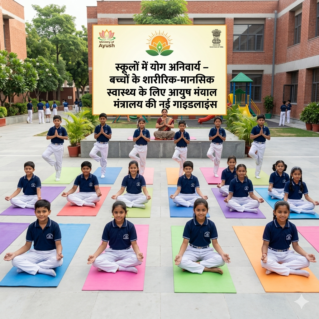 स्कूलों में योग अनिवार्य, आयुष मंत्रालय की नई गाइडलाइंस 2026| Ayushya Path