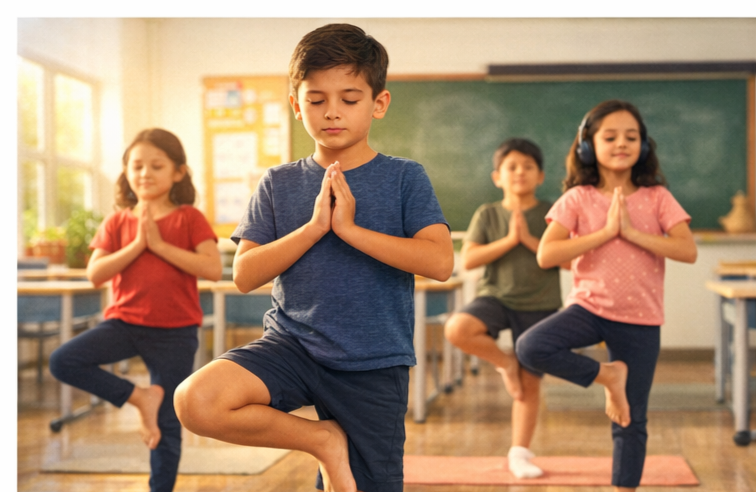 Inclusive micro yoga for kids at Ayushya Mandiram