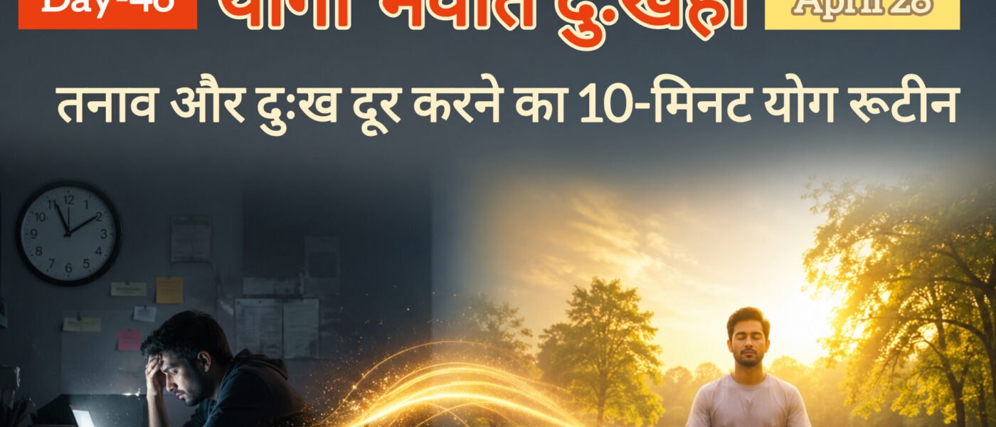 "योगो भवति दुःखहा": तनाव और दुःख दूर करने का 10-मिनट योग रूटीन | Day-46