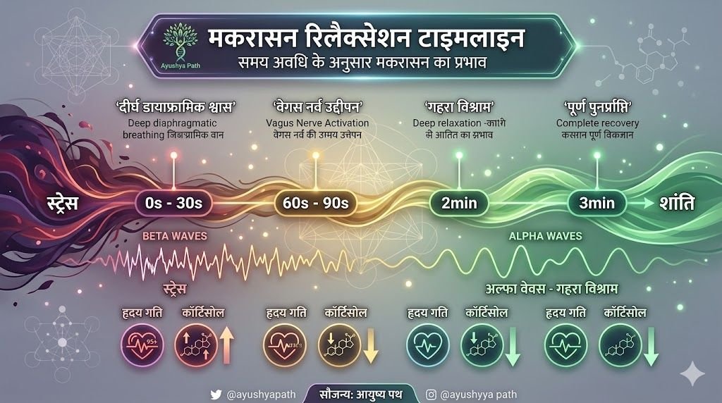 मकरासन रिलैक्सेशन टाइमलाइन - Makarasana Relaxation Timeline