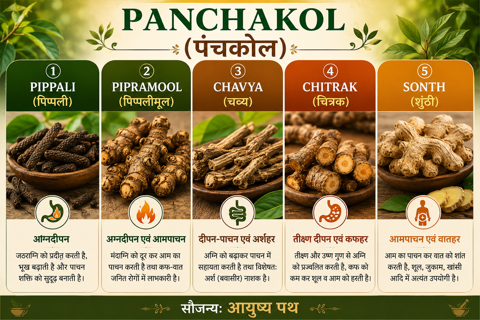 पंचकोल के 5 घटक