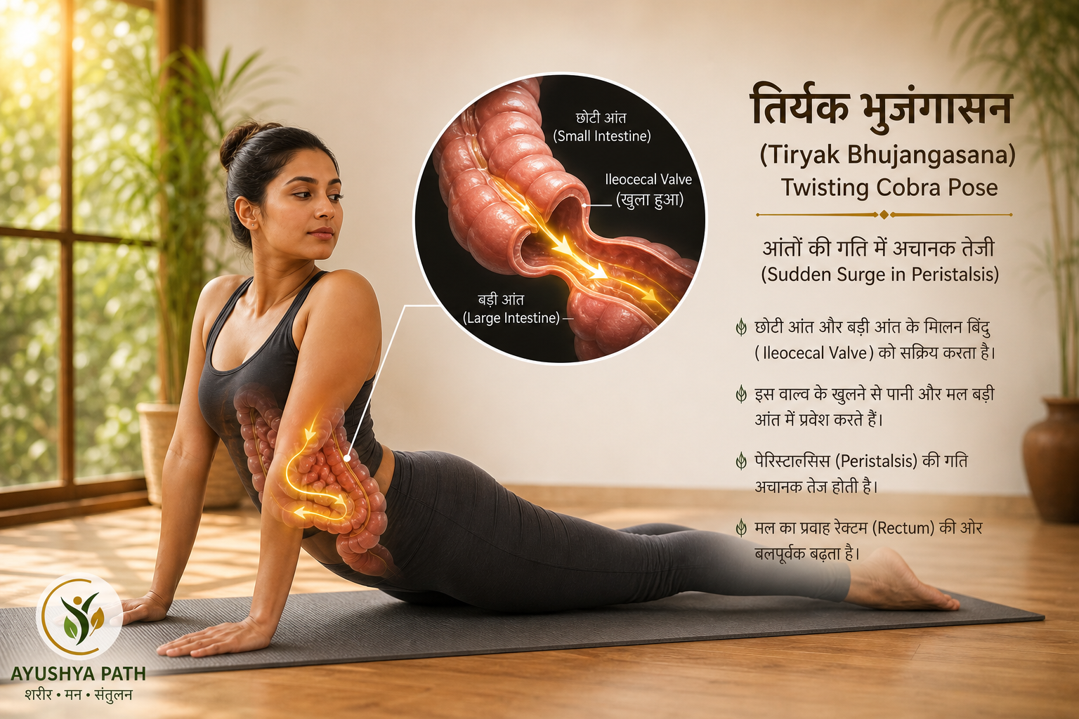 Triyak Bhujangasana Pose