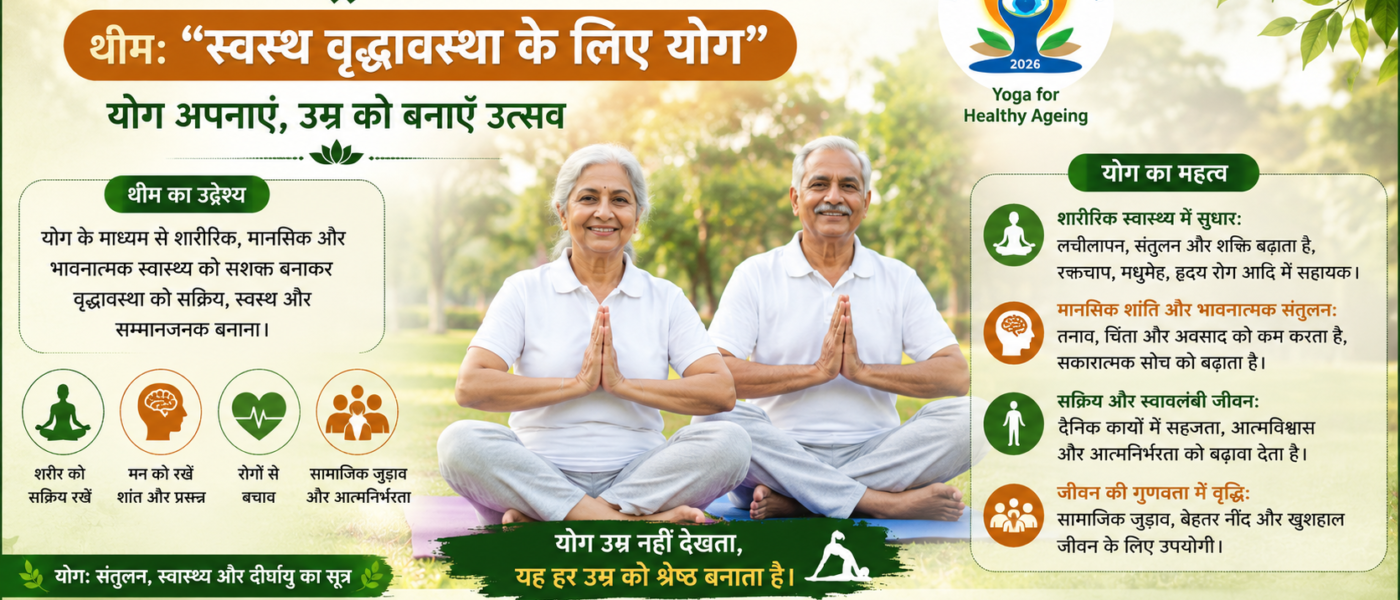 12वां अंतरराष्ट्रीय योग दिवस 2026: "स्वस्थ वृद्धावस्था के लिए योग"