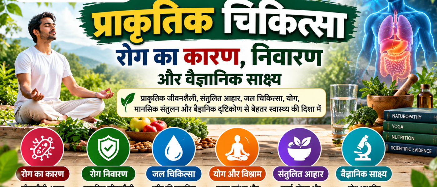 प्राकृतिक चिकित्सा, रोग निवारण, योग, जल चिकित्सा, संतुलित आहार और वैज्ञानिक साक्ष्य पर आयुष्य पथ न्यूज़ का स्वास्थ्य जागरूकता चित्र